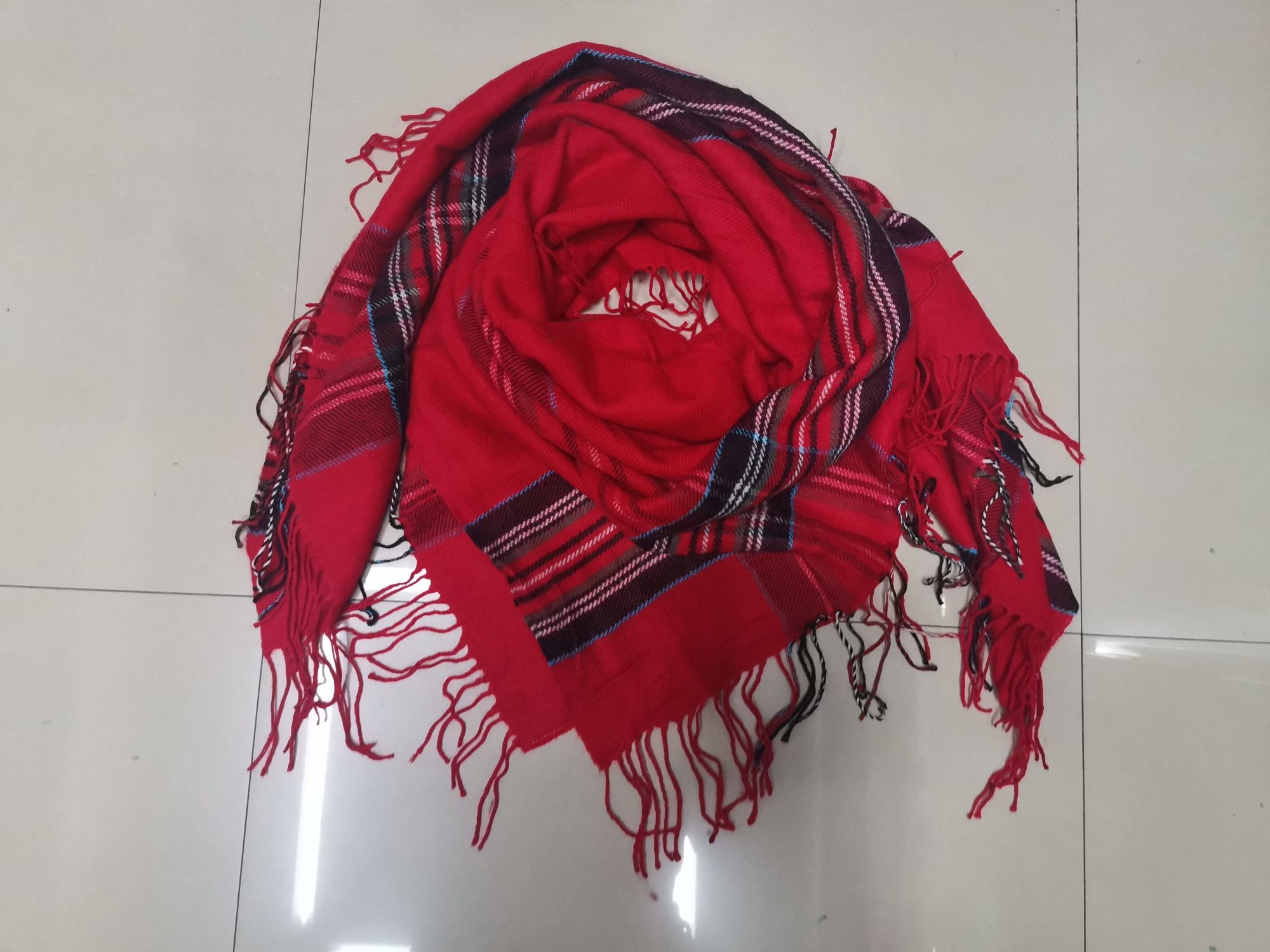 Wide Strip Color Square Bright Red