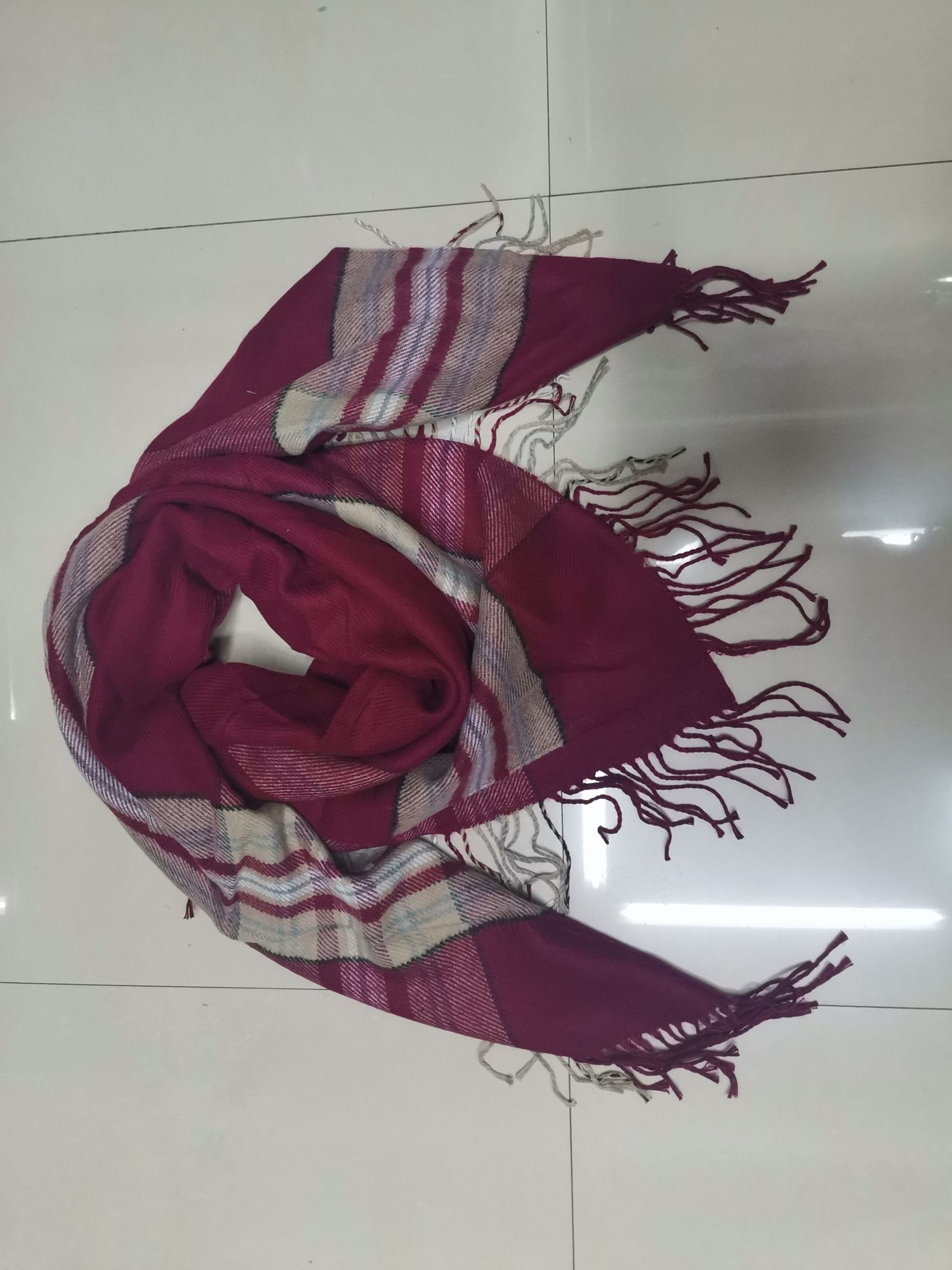 Wide Strip Square Purplish Red