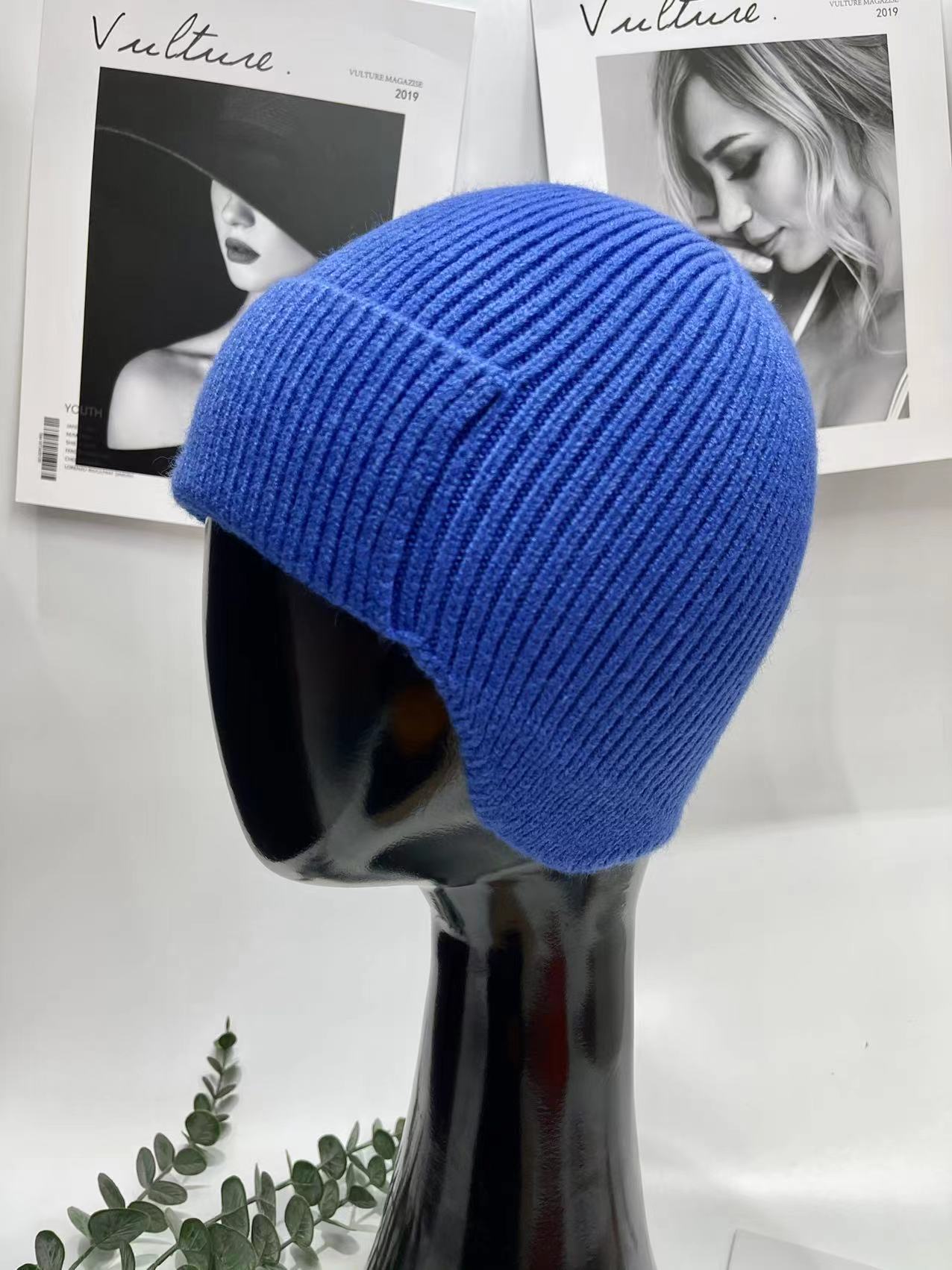 Blue ear hat knitted hat Zuo you hat industry fashion network red explosive style Li Jiaqi recommended warm and cold thumbnail