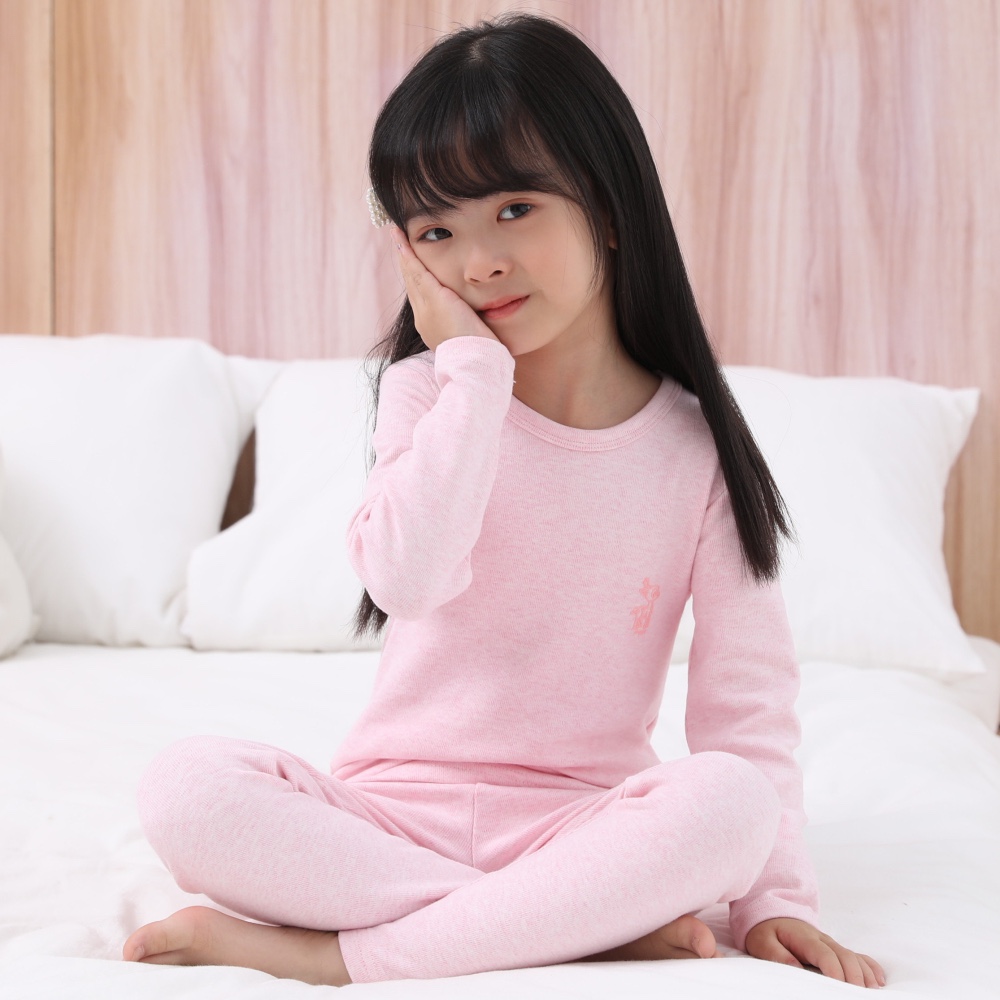 Korean Version Of Cashmere Color Cotton Thickened Warm Children's Underwear Set 8057 Baby Cotton Sweater For Girls