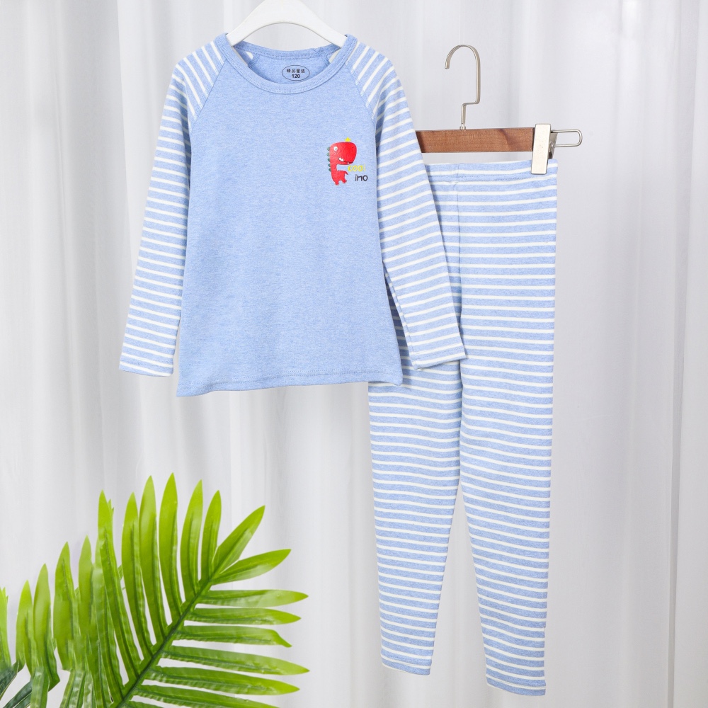 Korean Version Of Cashmere Color Cotton Thickened Warm Children's Underwear Set 8070 Baby Cotton Sweater For Boys