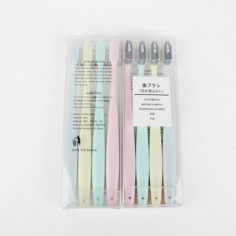 Japan No Print The Same Good Toothbrush Four Loaded Vegetarian Adult Bamboo Charcoal Soft Bristles Toothbrush Manufacturers Wholesale details Picture