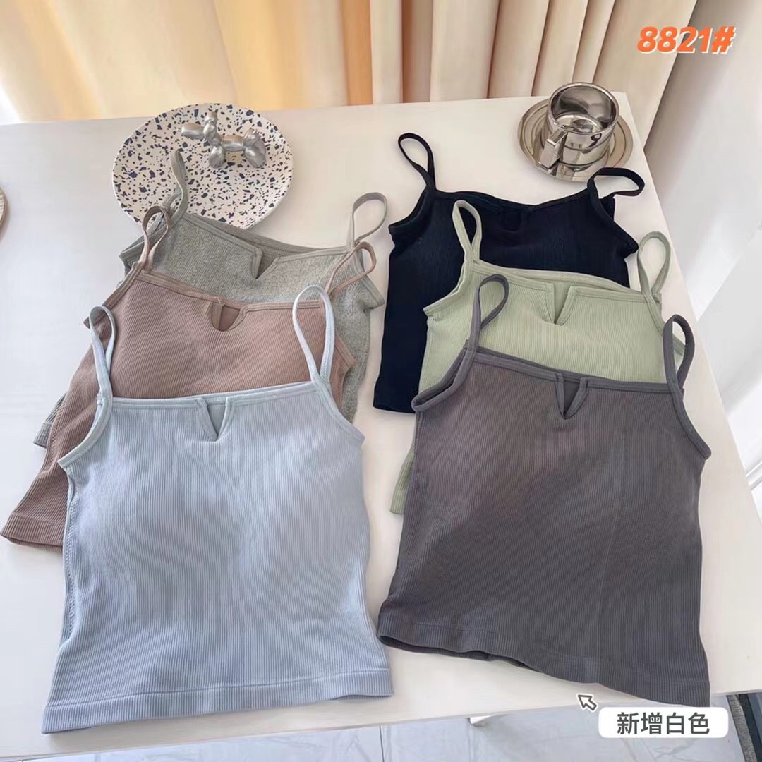 Goddess new clothes spice girl wind short style small sling female new small V collar umbilical show thin pure color heart tide thumbnail