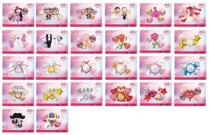 Aluminum film balloon with 5pcs card