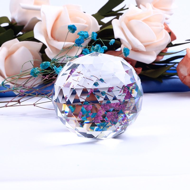 40mm crystal faceted ball, multi-faceted ball, flat-bottomed ball, nail art hand-held photo prop, decorative glass ball full figure