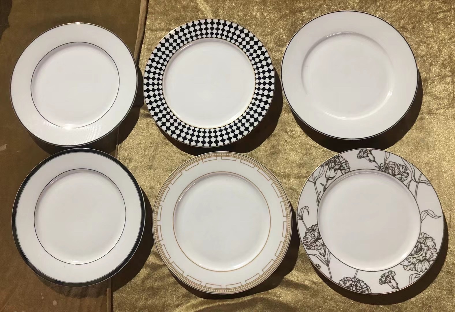 10.5-Inch Golden Bone China Ceramic Platter