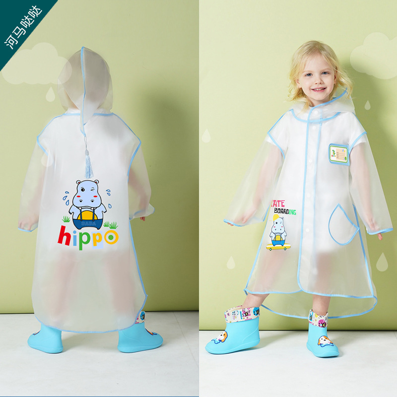 Children's Raincoat Boys Children Full Body Girls 2021 Baby Kindergarten Transparent Primary School One-Piece Poncho Application Scenario