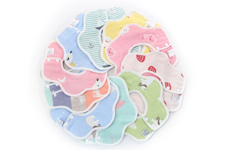 Baby Saliva Towel Pure Cotton Six Layers Of Gauze 360 Petals Baby Bib Baby Bib Wholesale Plum Flower Manufacturers Application Scenario