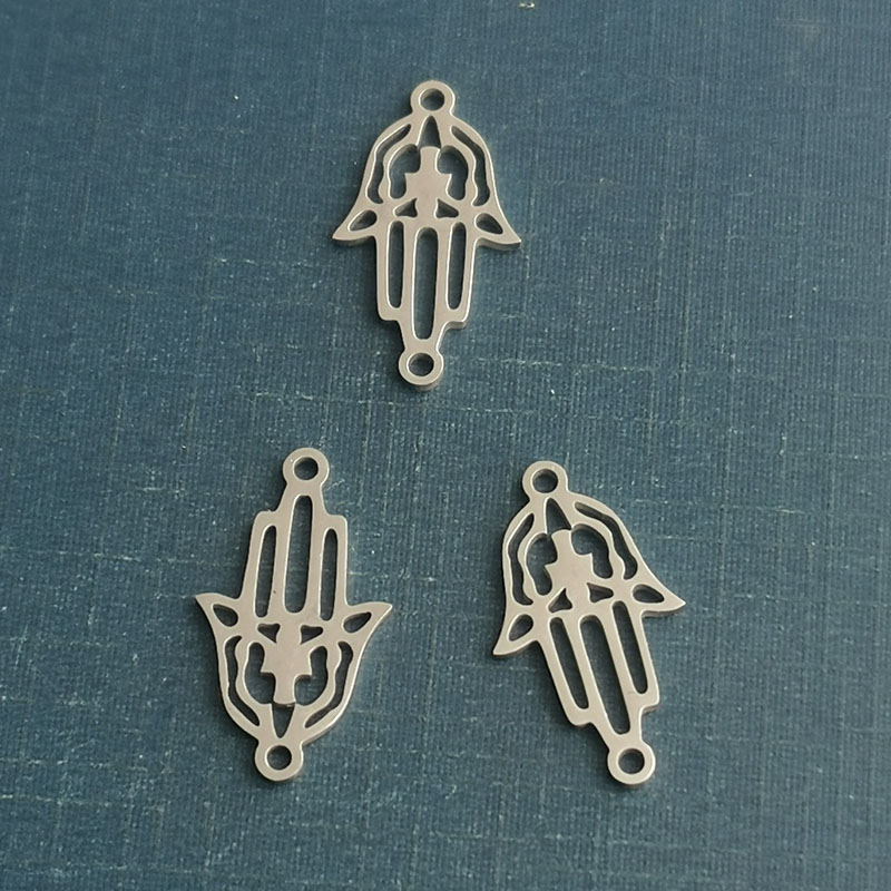 Titanium steel Fatima palm pendant Stainless steel jewelry bracelet accessories diy Buddha hand