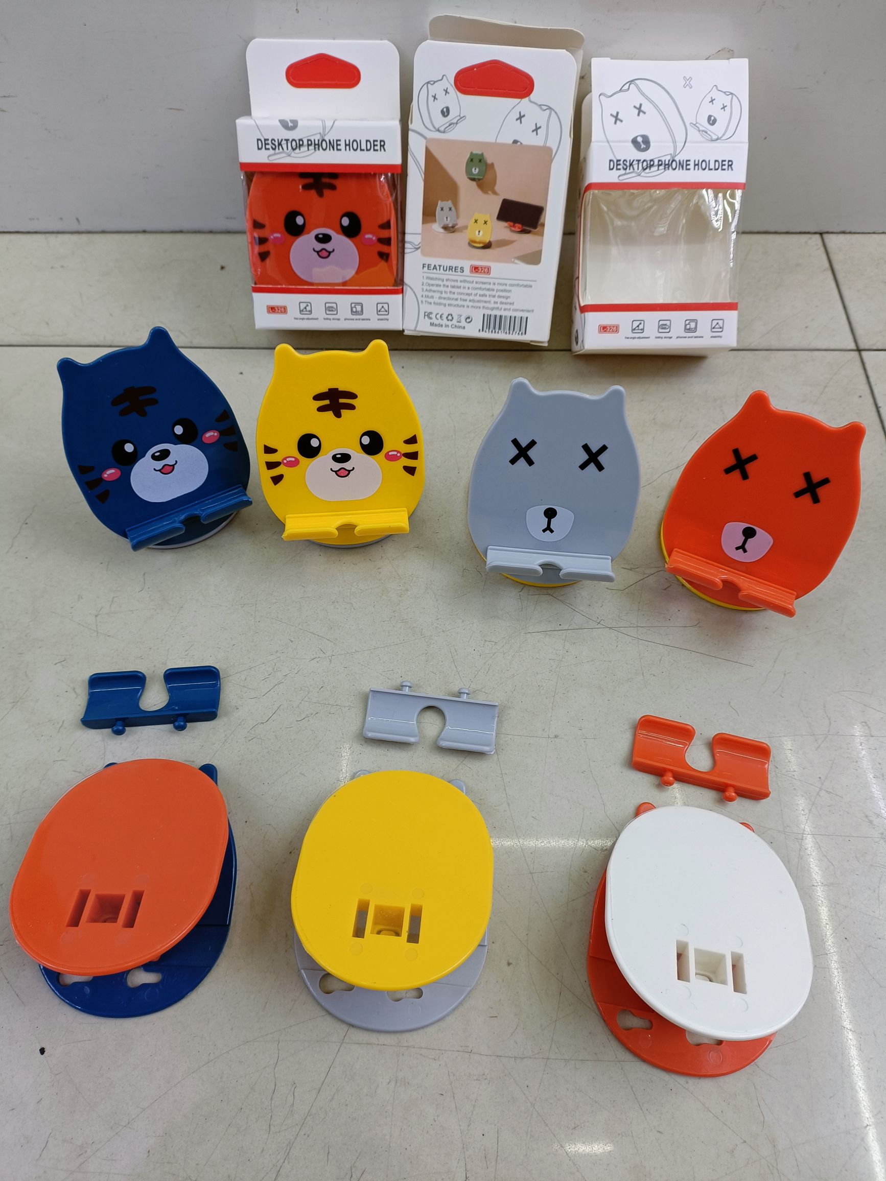 L-326 mobile phone stand bottom with adhesive can be affixed to stand