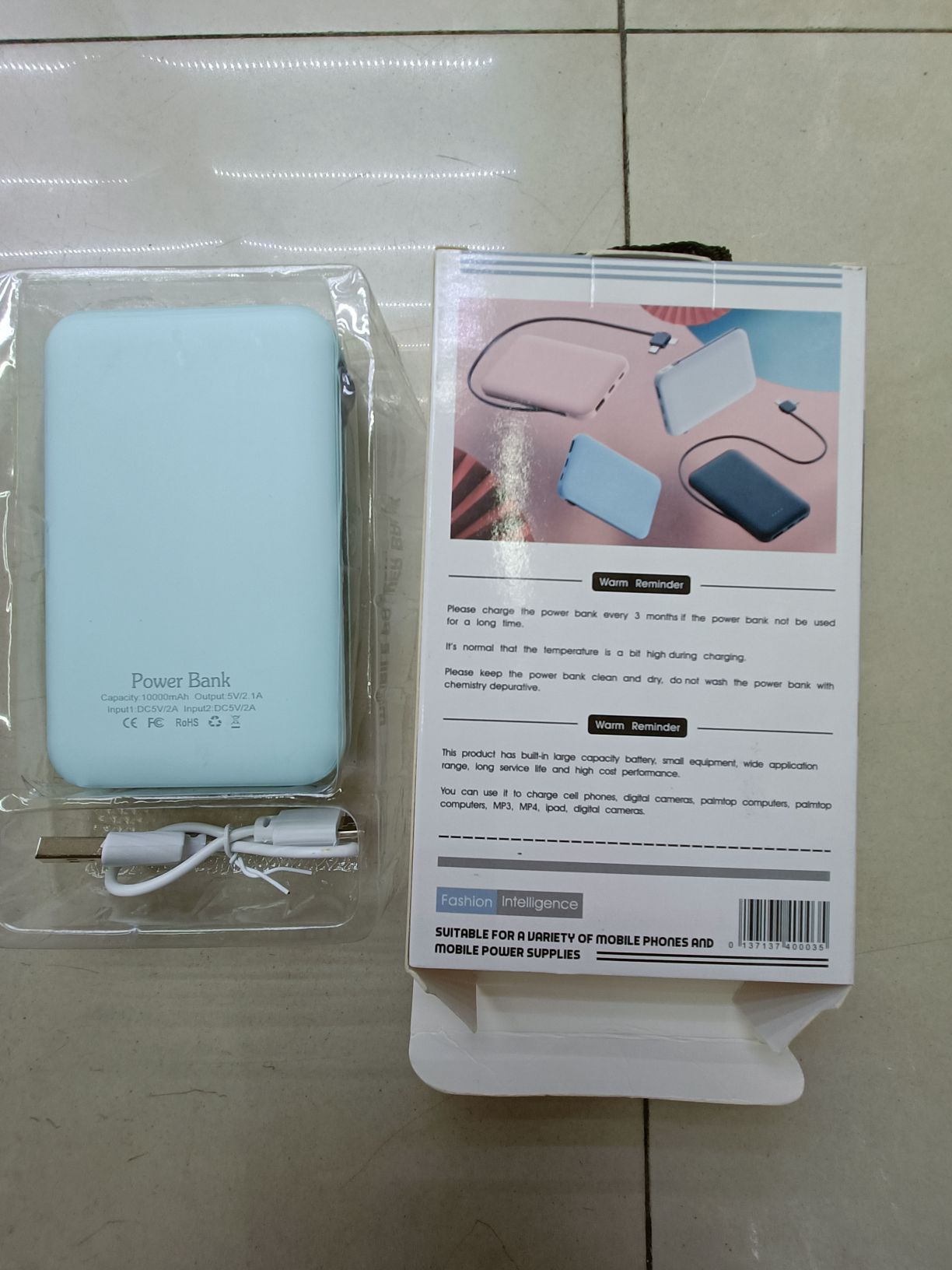 Light and portable with cable charging bank mobile power supply details Picture