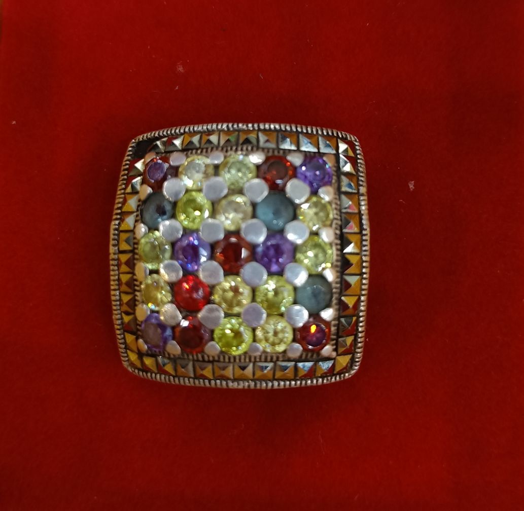 Fangyan Jewelry Thai Silver Diamond Ring details Picture
