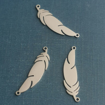 Stainless steel feather pendant Bracelet Pendant Mirror geometry diy titanium steel jewelry accessories