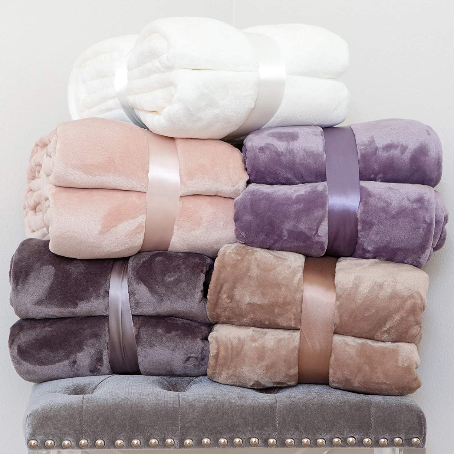 Fleece Throw Blanket Custom Printed Fabric Solid Flannel Warm and Cozy Soft Fuzzy Plush Plaid 100% Polyester Adults Knitted thumbnail