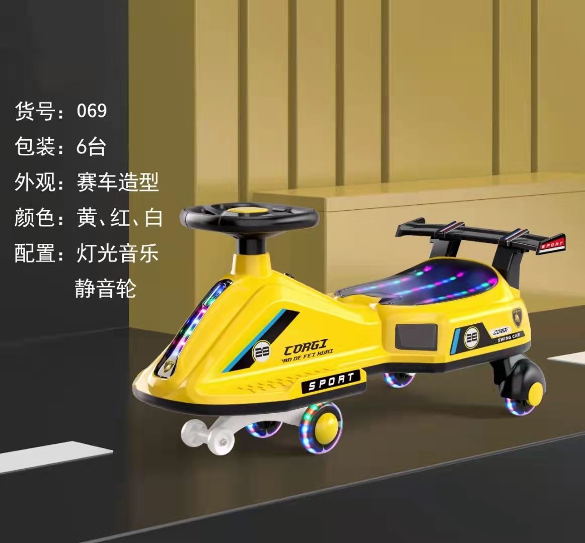 Children twist car Baby slide car silent flash anti-roll rocking car anti-roll girl car 2-6 years old details Picture