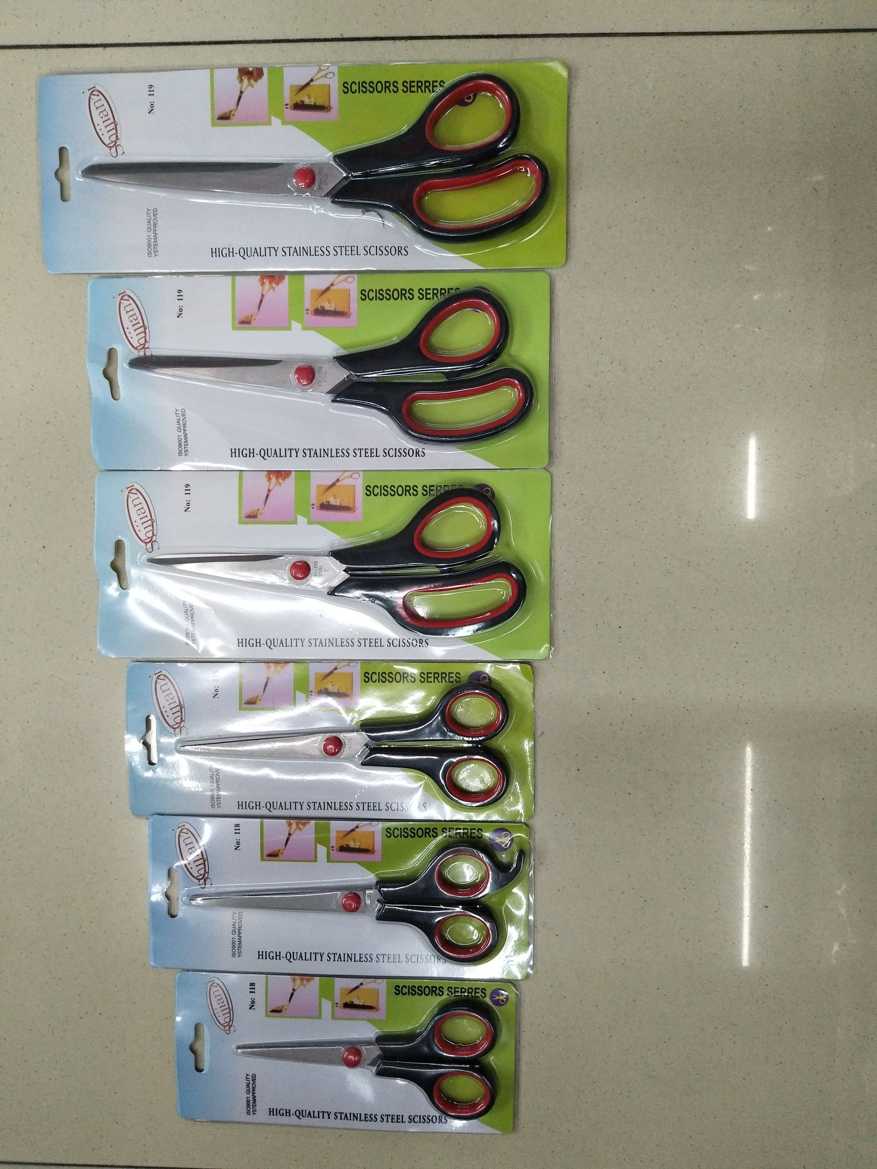 Scissors, scissors, office and educational scissors, stainless steel scissors, rubber and plastic scissors, stationery scissors, daily necessities scissors, knives and cutting tools Specification drawing