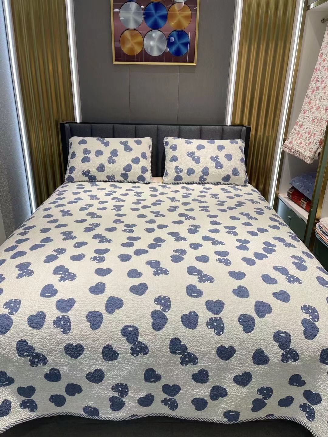 Washable Cotton Bed Cover Three-Piece Set Item Picture