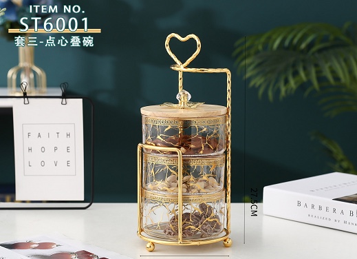 Nut Glass Jar Set Glass Furniture Decoration Snack Tray Reached Shore 009