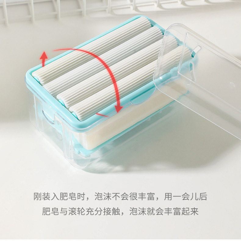 New multi-functional roller soap box for household laundry hands-free soap box Application Scenario