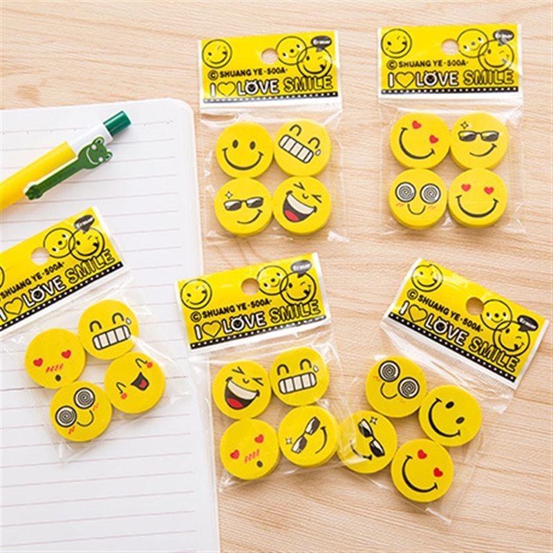 Cartoon Expression Eraser, Cute Education With Words Inspirational Eraser Item Picture