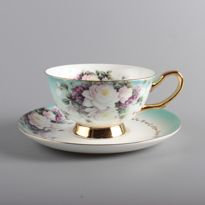 Bone China Afternoon Tea Cup Saucer Coffee Hot Drink Home Office Reach Shore 012