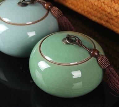 Vintage Celadon Tea Jar