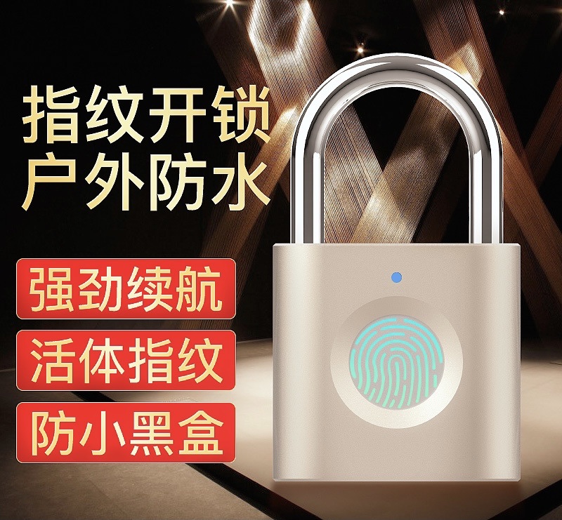Fingerprint lock - Fingerprint padlock/Luggage lock Gym cabinet lock/Rechargeable super standby
