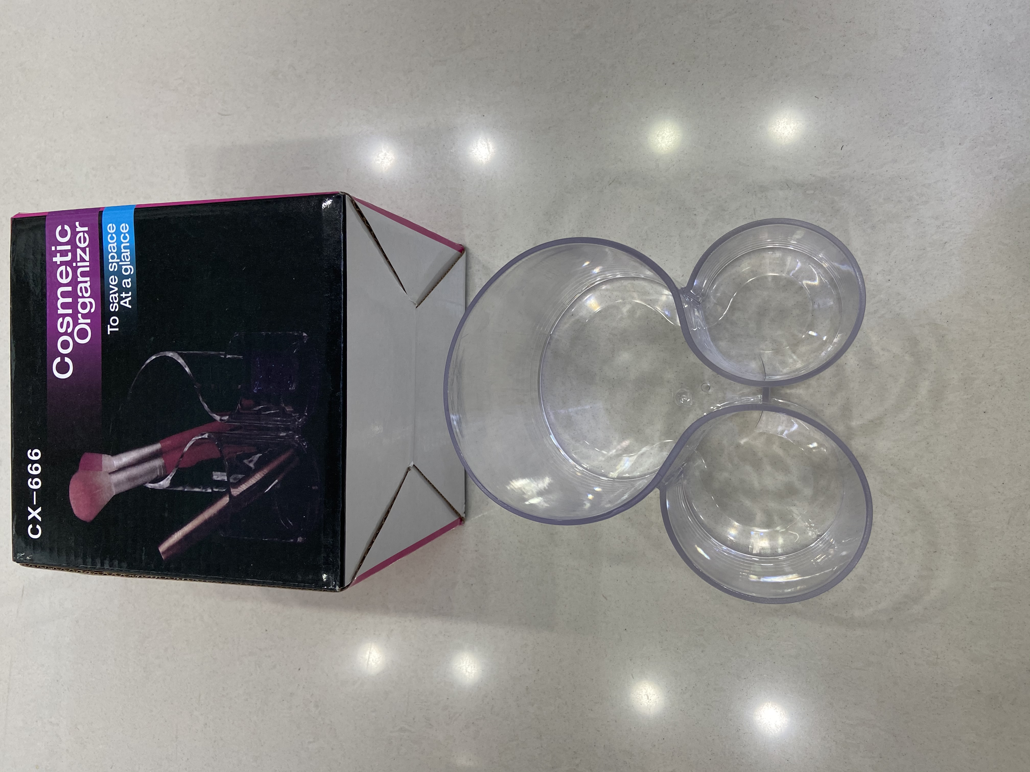 S shape makeup storage box