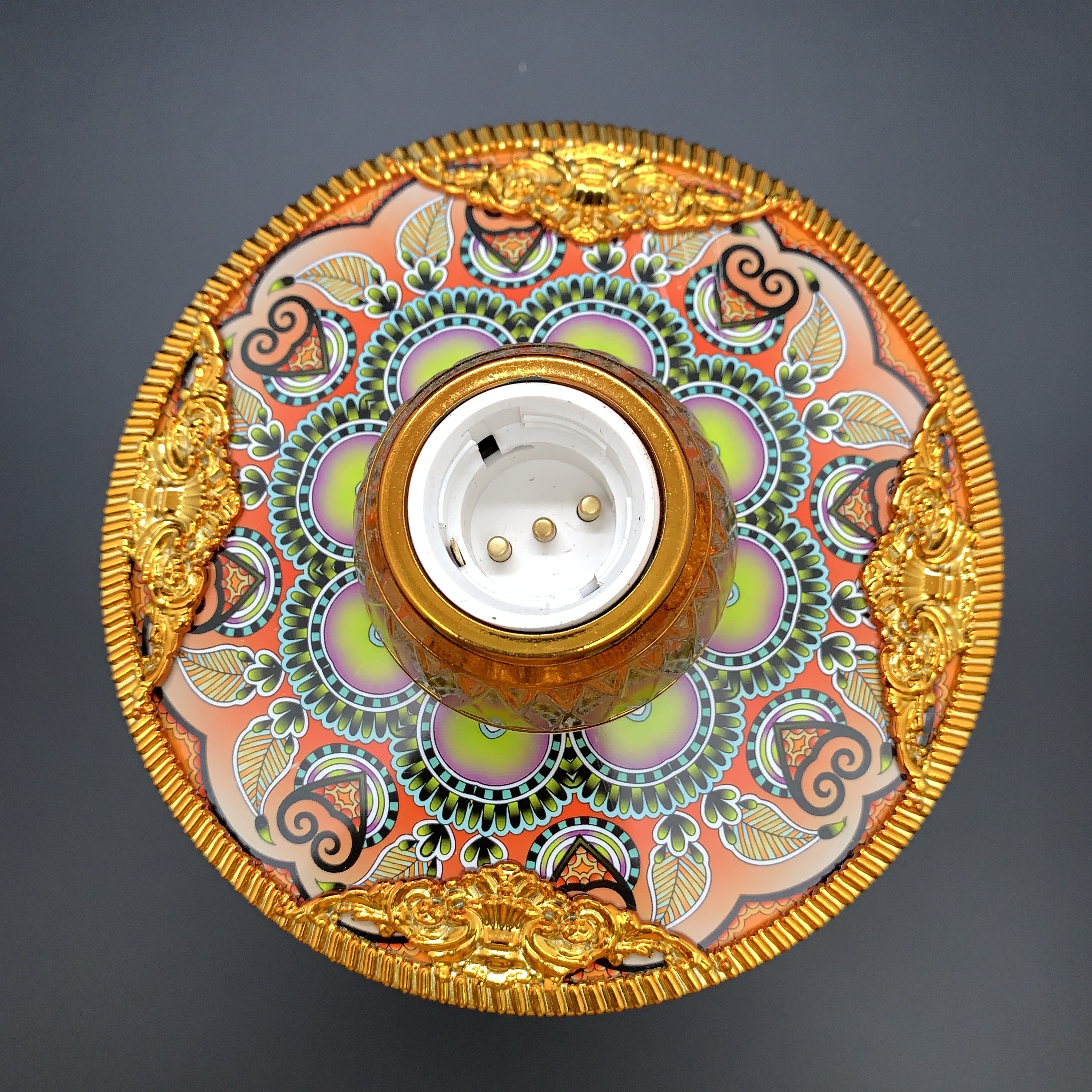 Foreign trade electroplating color gold and silver white solenoid bayonet double custom lamp holder lamp plate thumbnail