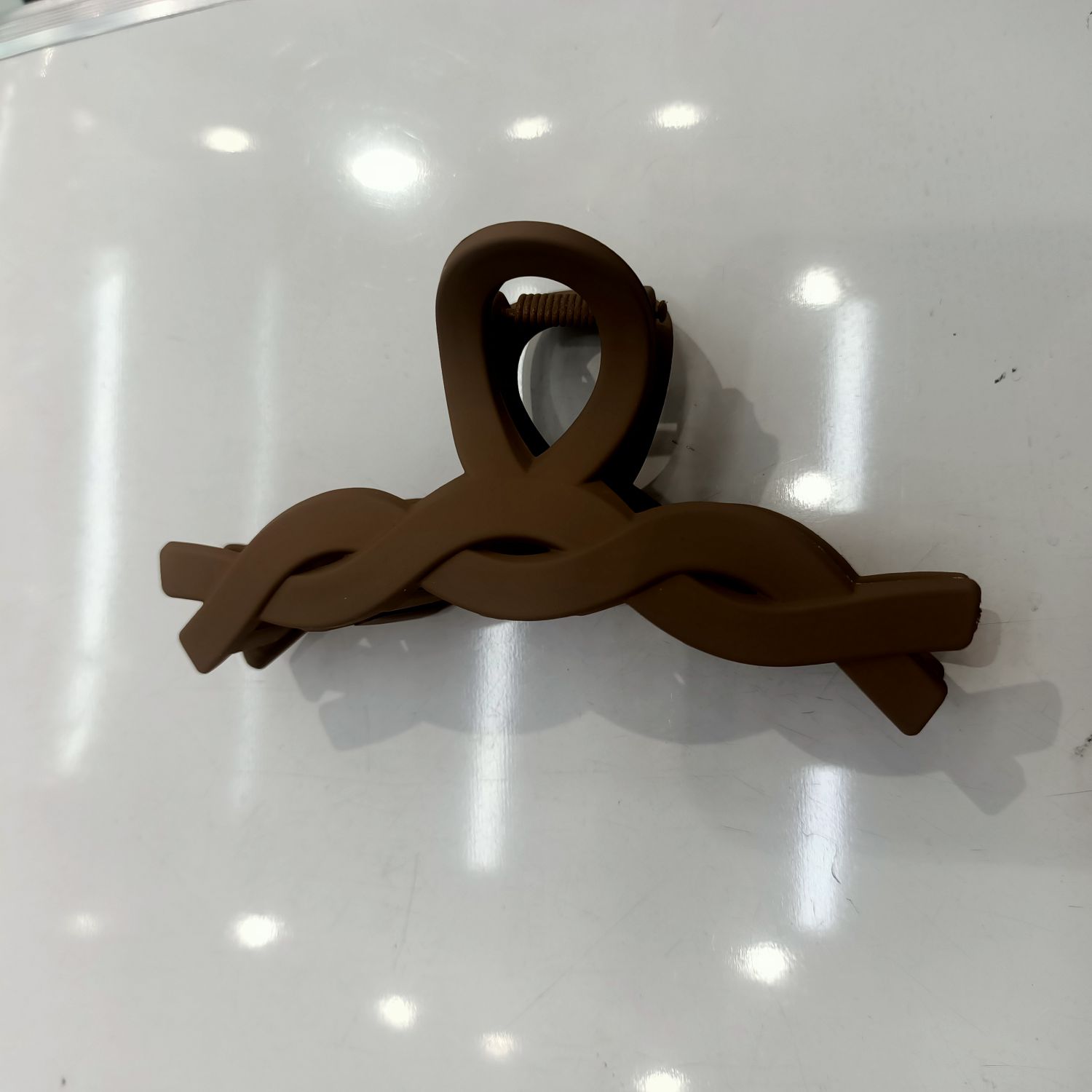 Korean version of the new fashion simple foreign style girl plastic grab deep coffee 4586 Tingting jewelry thumbnail