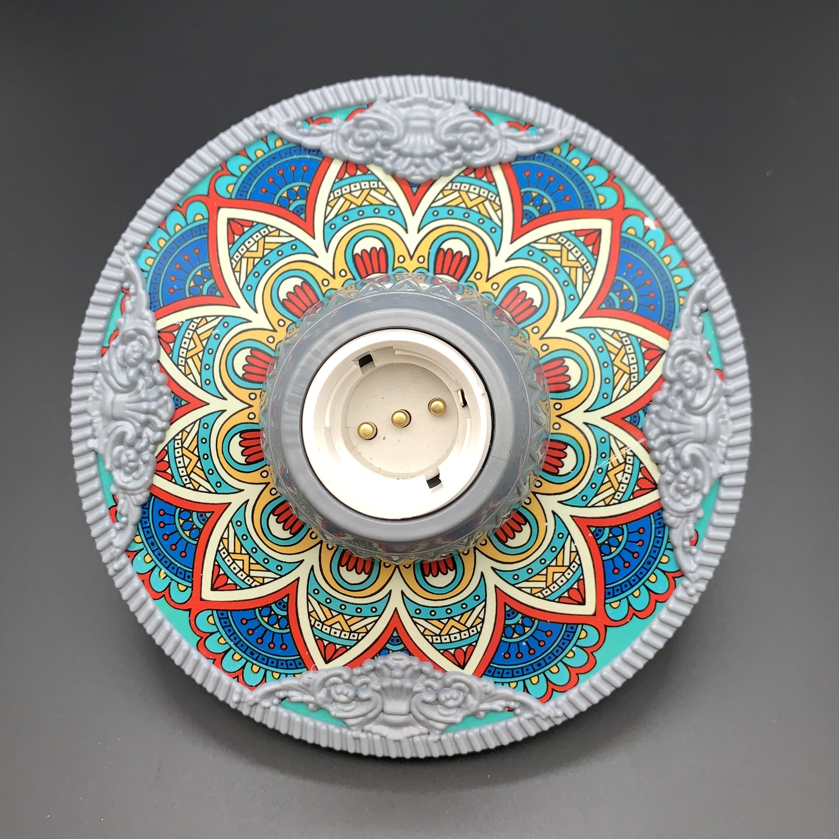 Foreign trade electroplating color gold and silver white three color screw bayonet double lamp holder lamp plate thumbnail