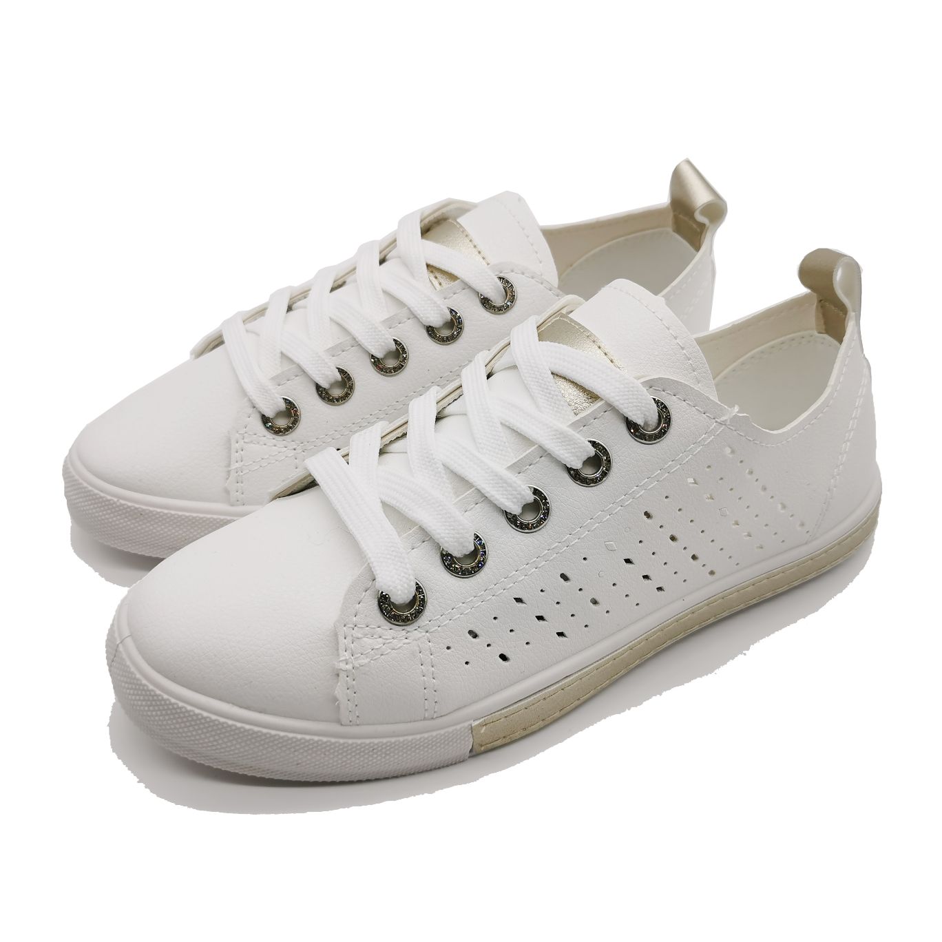 New Fashionable Sneakers, Women's Flat Casual Shoes, Breathable White Sneakers Specification drawing