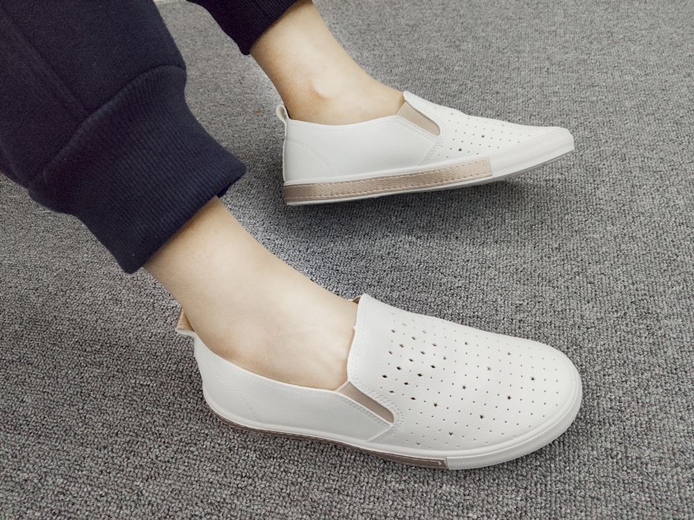 New Women's Casual Shoes With Elastic And Slip-On Sleeves, Breathable Flat Student Skate Shoes, Sizes 36-41