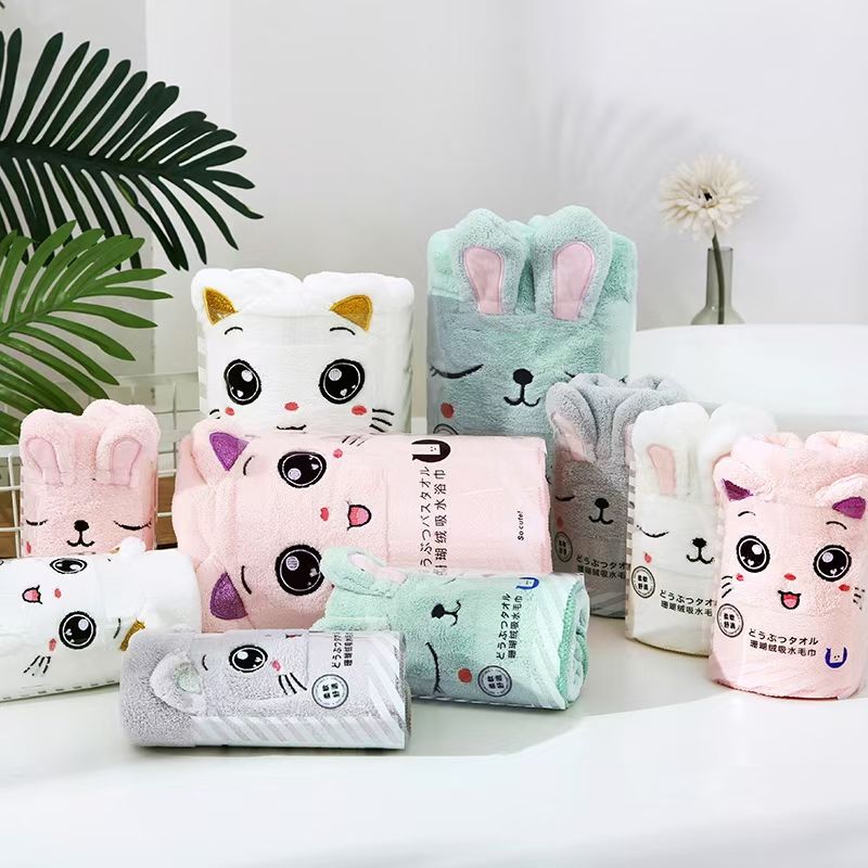 Yiwu Good Goods Floating Yang Towel Coral Velvet Absorbent Cartoon Towel Specification drawing