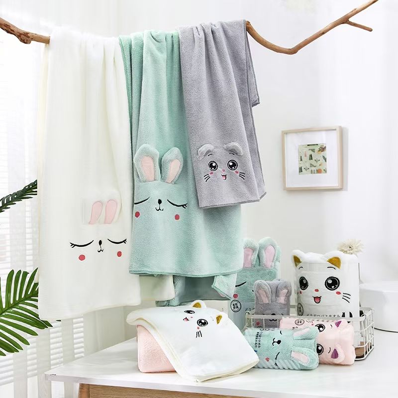 Yiwu Good Goods Floating Yang Towel Coral Velvet Absorbent Cartoon Towel