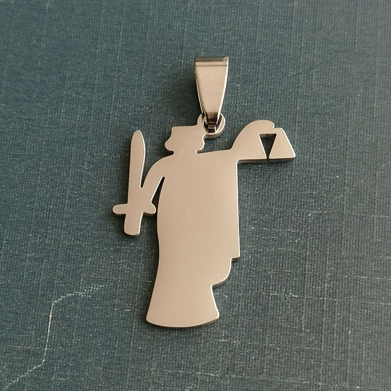 Europe and the United States cross-border explosive hip hop HIPHOP jewelry titanium steel gold-plated Libra legal pendant necklace