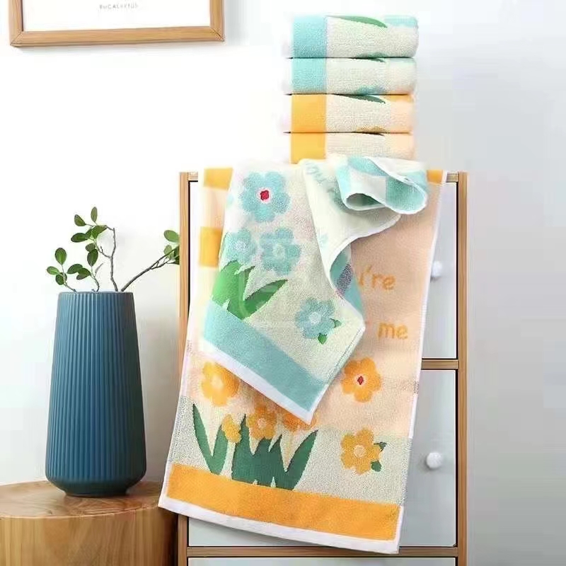 Yiwu Good Goods Floating Yang Absorption Pure Cotton Water Towel Sun Flower Washed The Towel details Picture