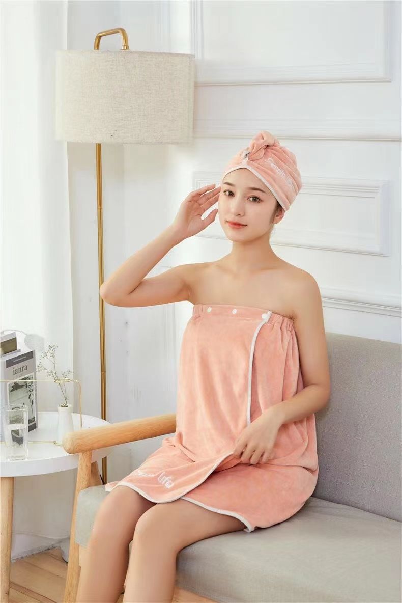 Yiwu Good Goods Floating Yang Absorption Water Bath Skirt Youth School Bath Skirt Embroidered Word Specification drawing