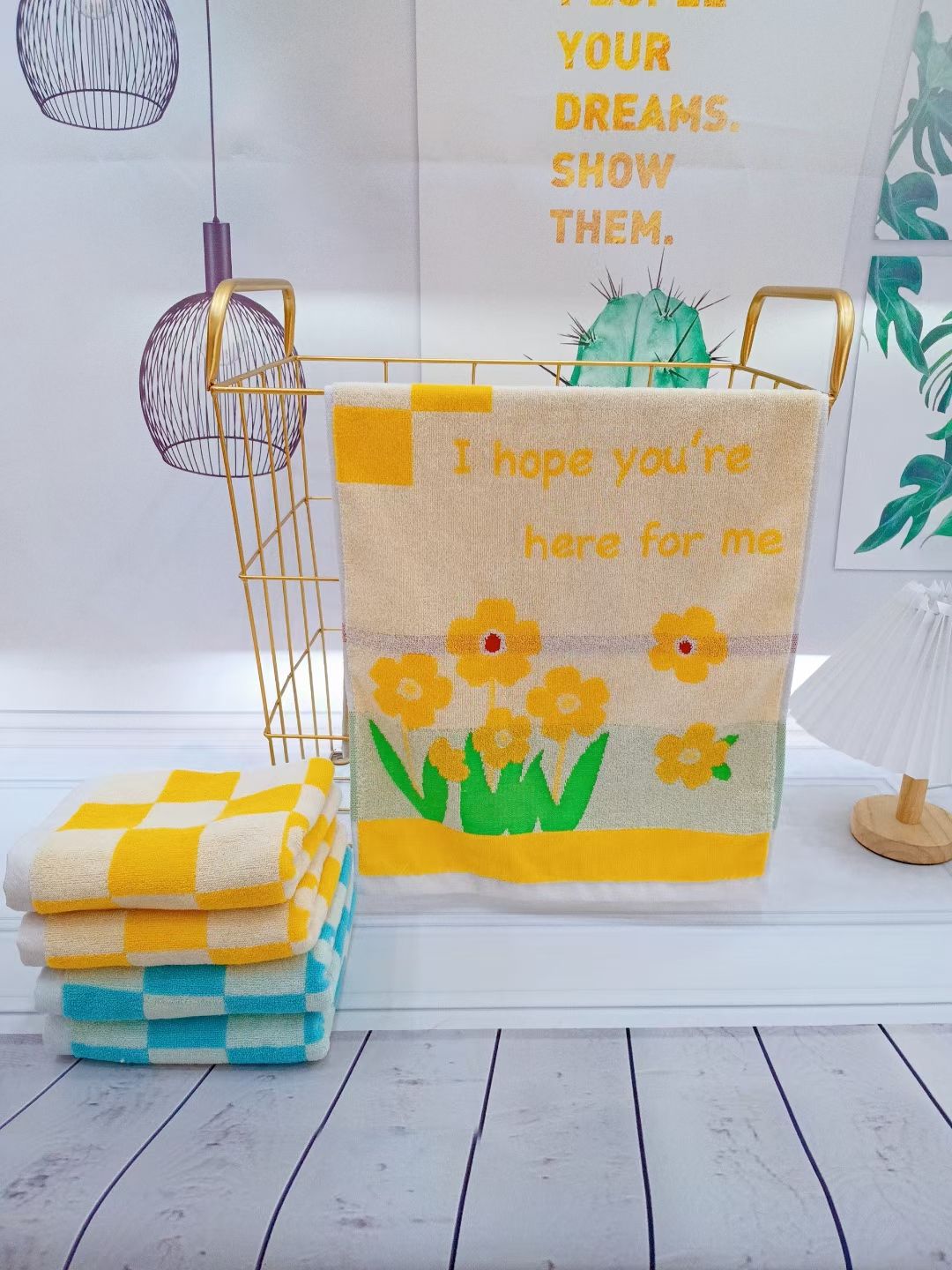 Yiwu Good Goods Floating Yang Absorption Pure Cotton Water Towel Sun Flower Washed The Towel Item Picture