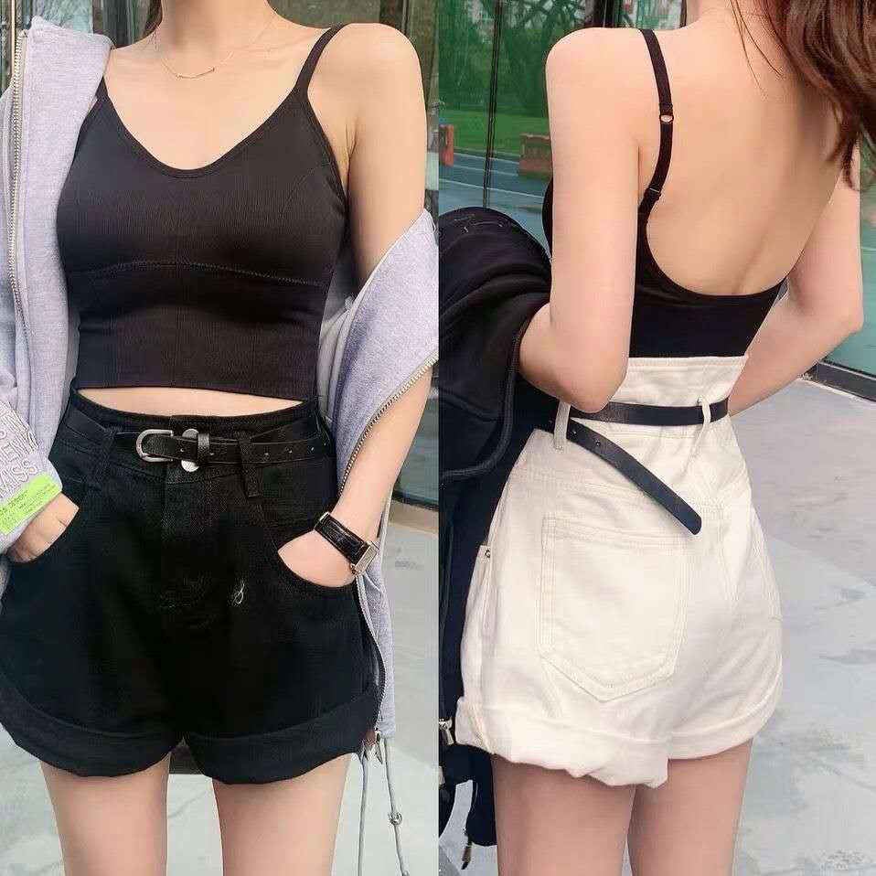 The same U-shaped beautiful top with a halter top and no underwire as the Internet celebrity Kaka, wrapped around a bra, gathered as a base layer sports bra for women Item Picture