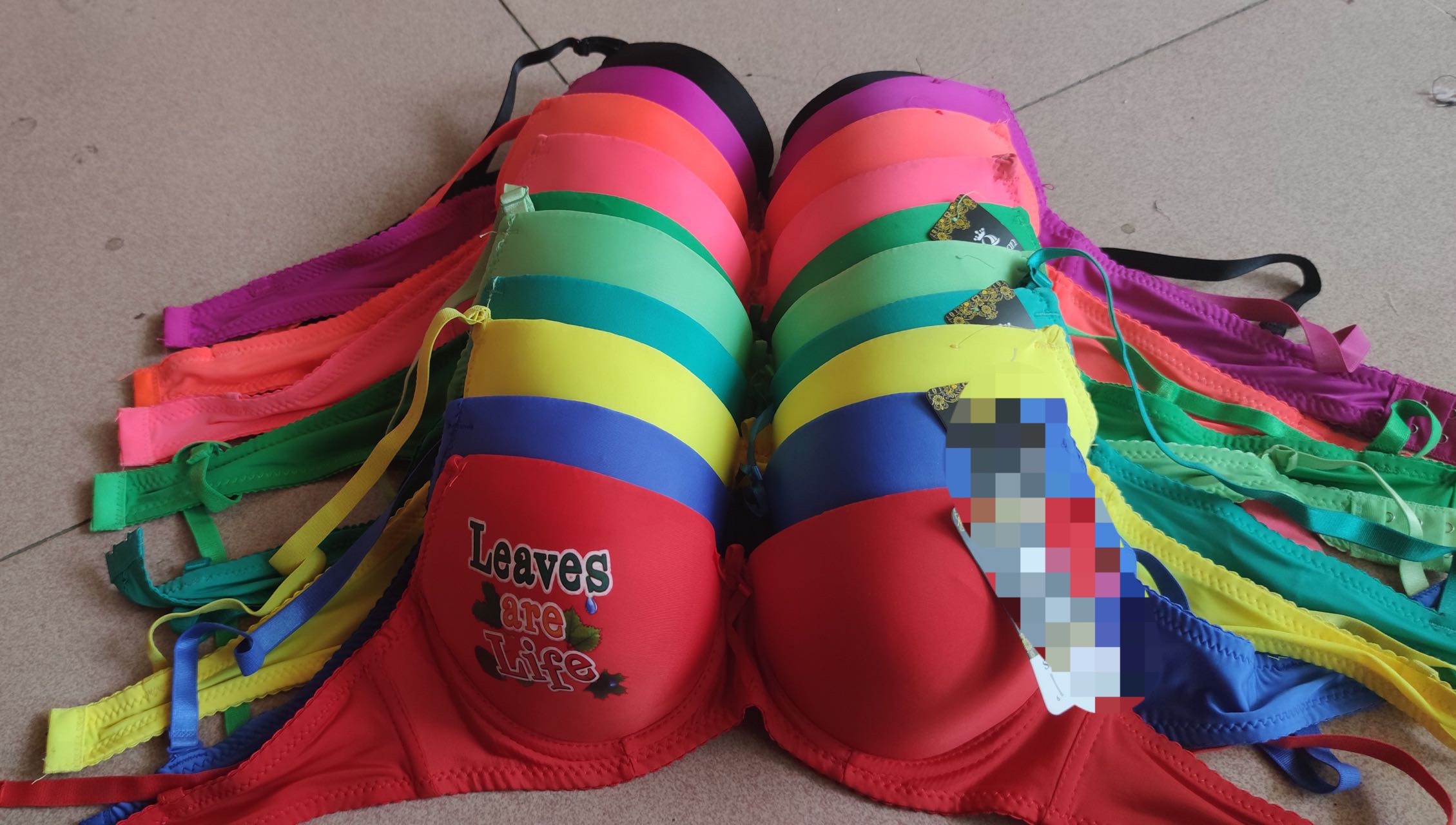 Thick cup printed pattern bra