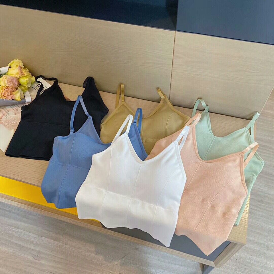 The same U-shaped beautiful top with a halter top and no underwire as the Internet celebrity Kaka, wrapped around a bra, gathered as a base layer sports bra for women Specification image