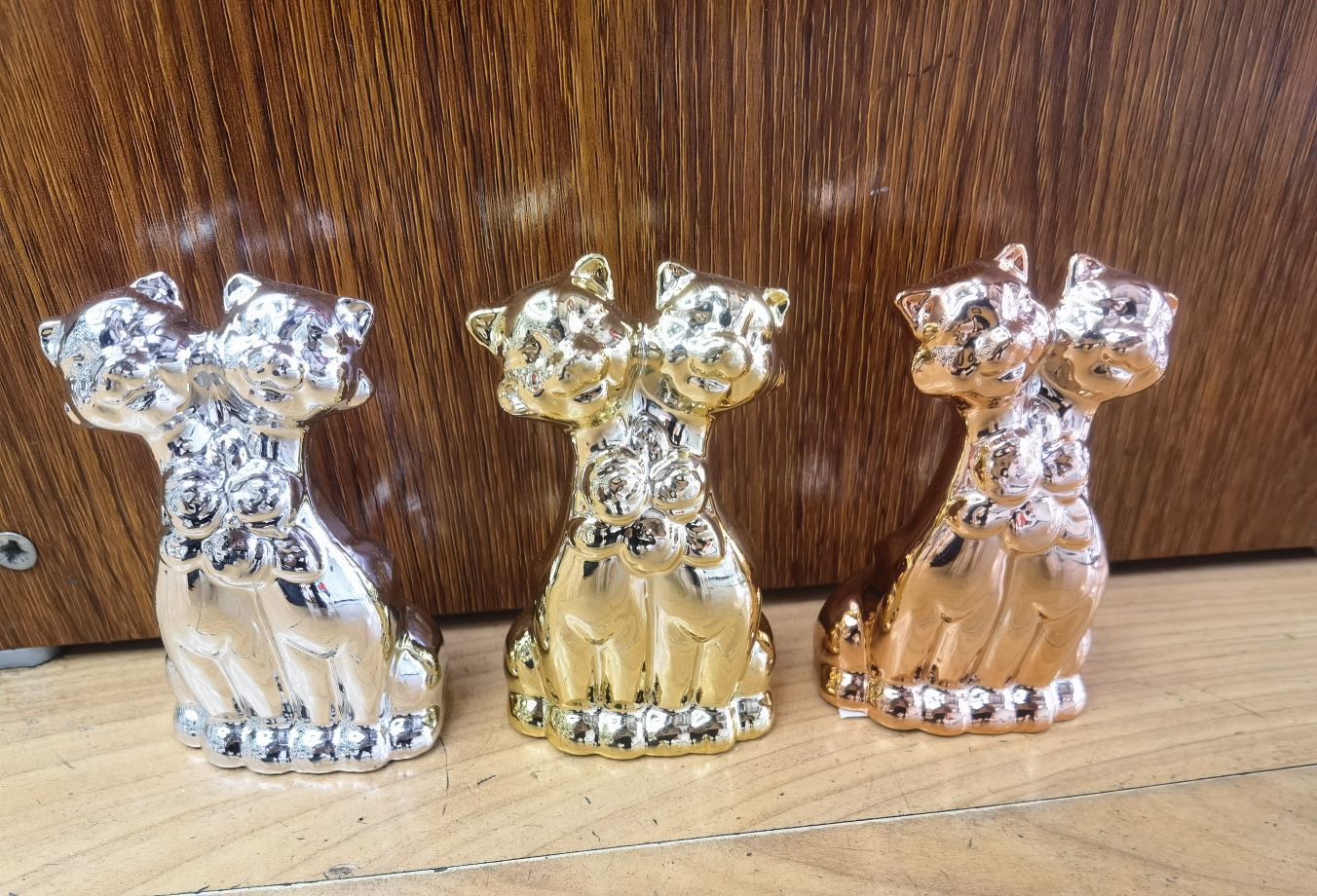 Ceramic Couple Cat Electroplated Ceramic Home Decoration Ceramic Crafts