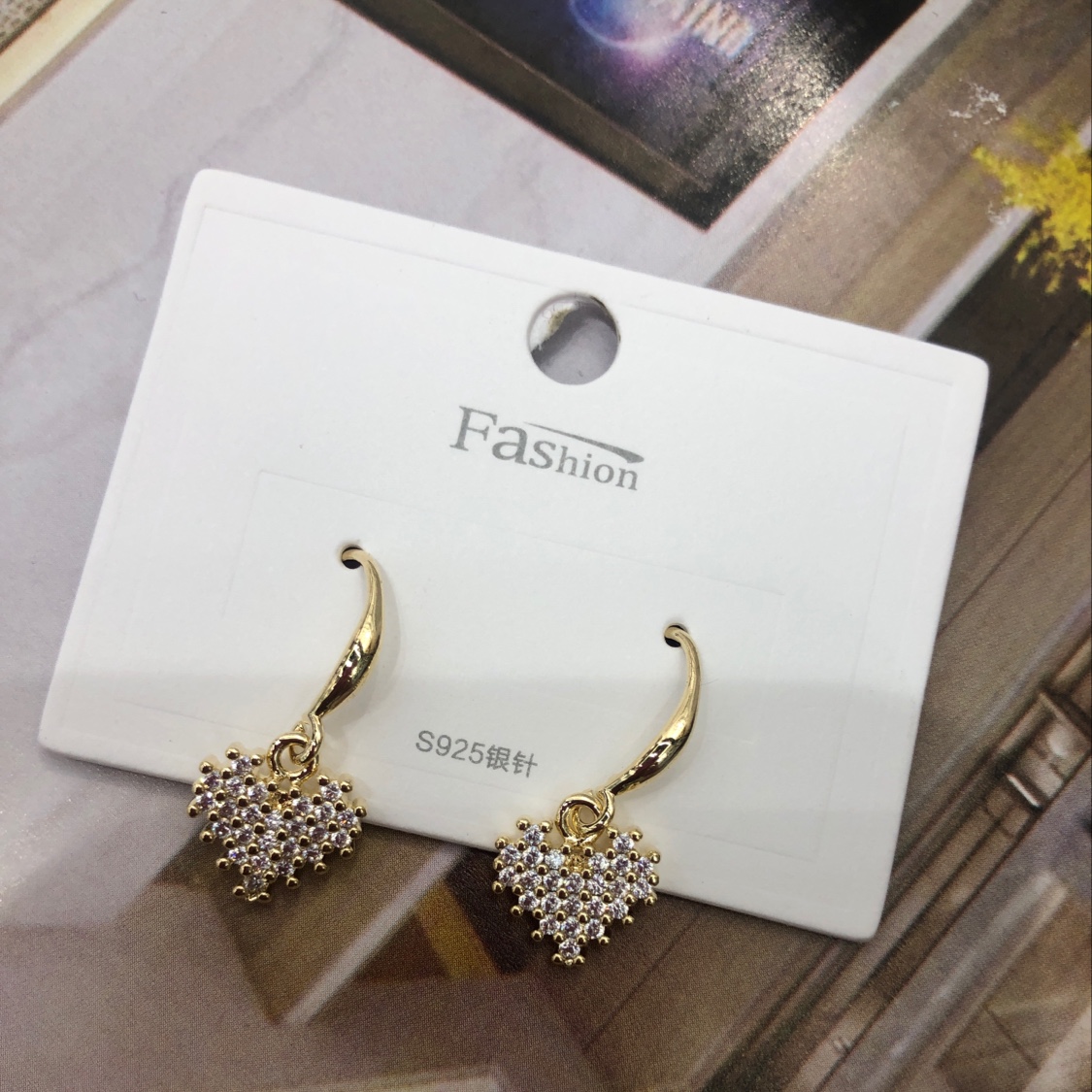 Pop fashion new all-in-one high quality diamond earrings