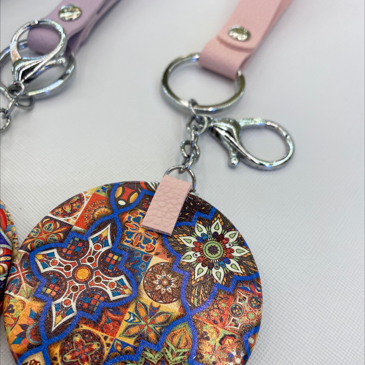 Dimes Craft Leather Mirror A-214 Craft Gift Festival Present Leather Mirror details Picture