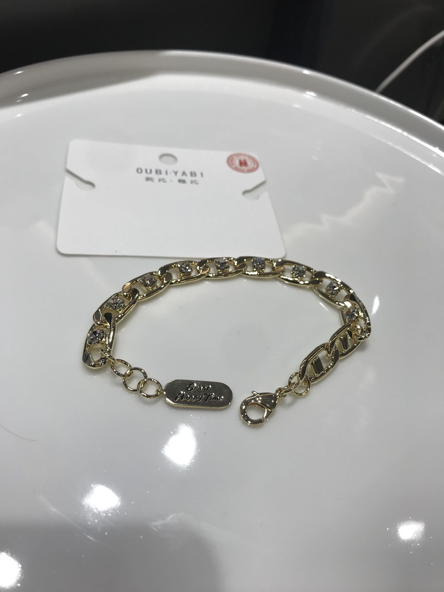 Obi Yabi leisure rhinestone bracelet gold thumbnail