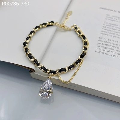 Obi Yabi black rope zircon gold bracelet thumbnail