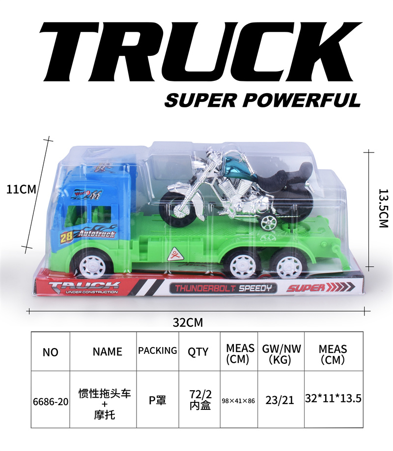 Inertia tractor + motorcycle