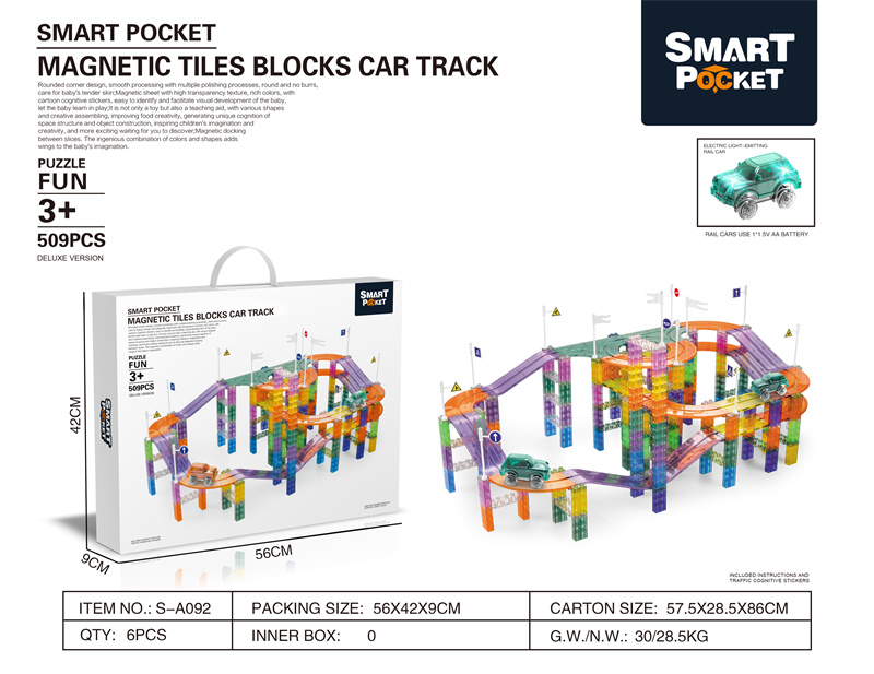Color window magnetic plate electric track 509pcs