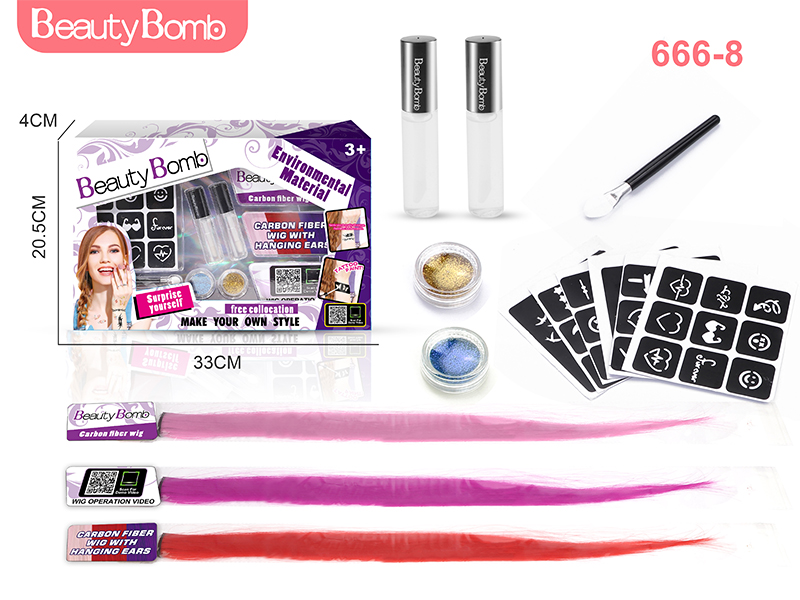 Tattoo and wig set for kids